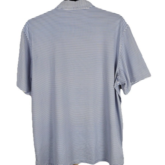 Vineyard Vines Performance Polo Shirt Mens XXL White Blue Striped Air Force NCAA - Picture 5 of 8